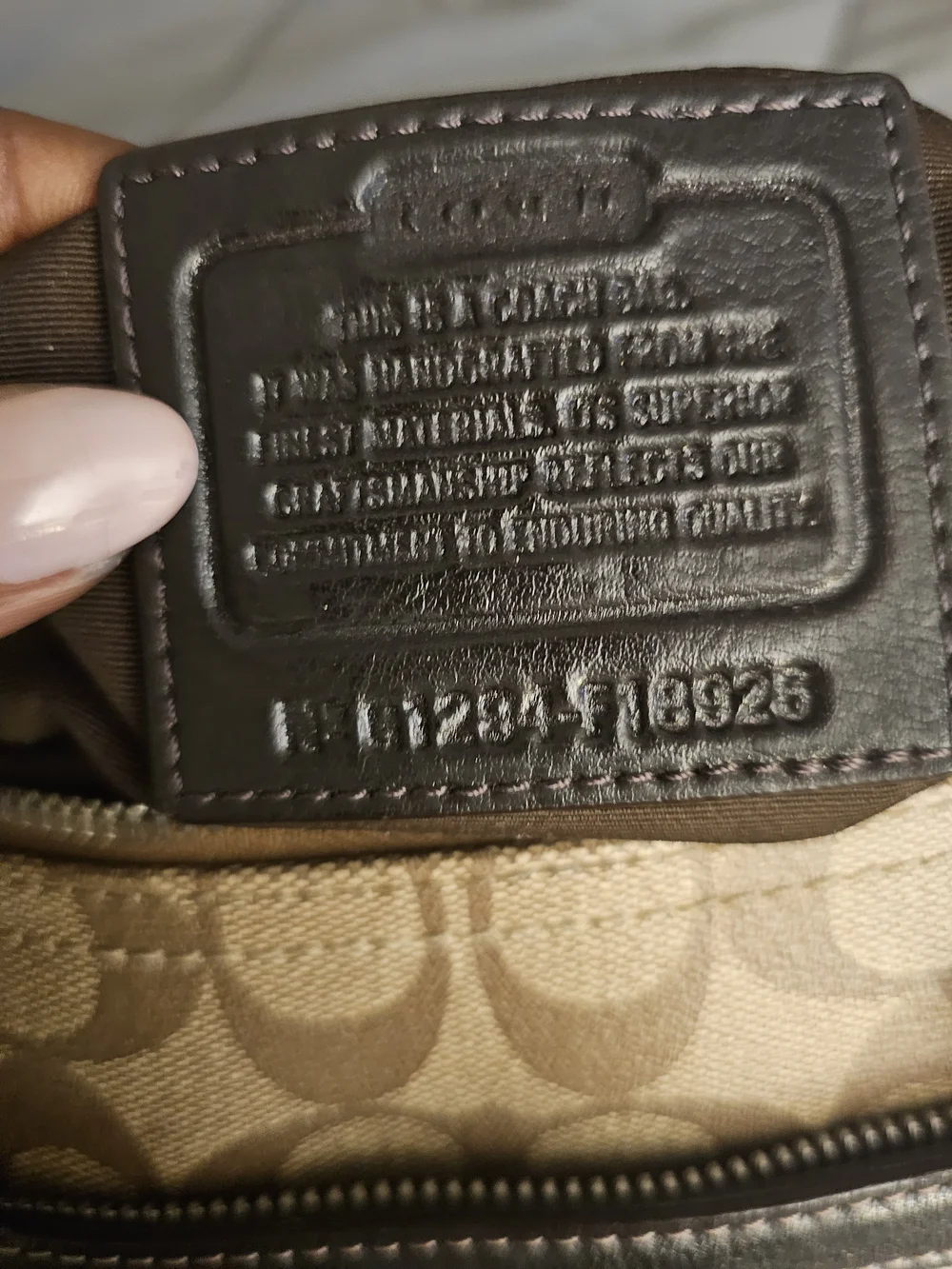 Coach Brown Signature Canvas Crossbody with Black Trim